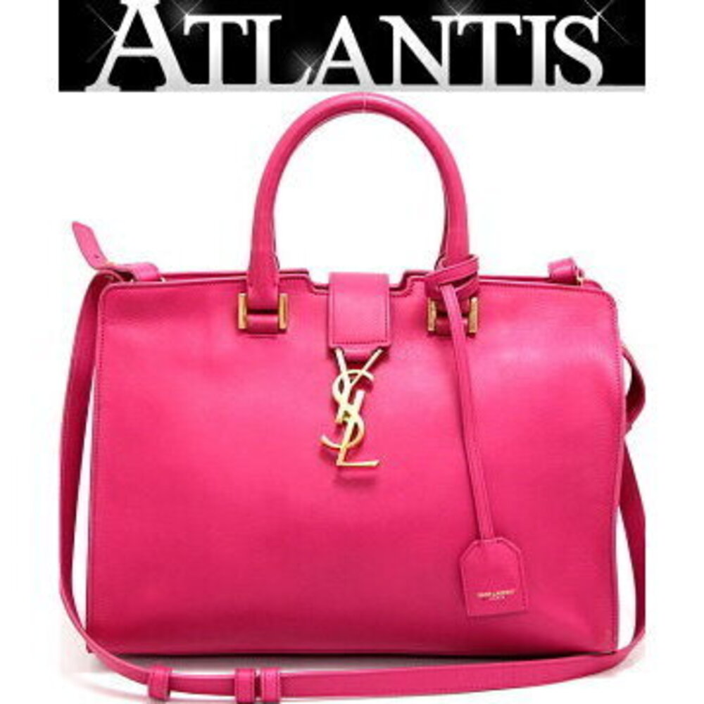 Saint Laurent Paris Cabas Handbag Pink Leather GG - Picture 1 of 6